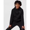 Nike Unisex Big Kids’ Therma-Fit Winterized Training Hoodie – Boys and Girls Sweatshirt(Black/Black/White)