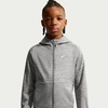 Nike Unisex Big Kids’ Therma-Fit Winterized Training Hoodie – Boys and Girls Sweatshirt(Smoke Grey/Pure/White/(Fz))