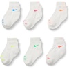 Nike Kids’ 6-Pack Performance Socks(White/Multi 6-pack)