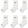 Nike Kids’ Multi-Pack Performance Crew Socks(White 6-pack)