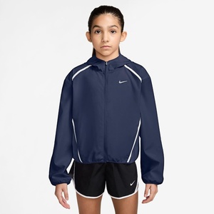 Nike Girls’ Tempo Repel Water-Repellant Running Jacket(Midnight Navy/Reflective Silver)