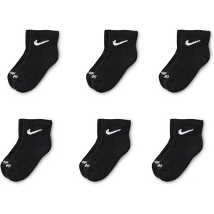 Nike Kids’ 6-Pack Performance Socks(Black)