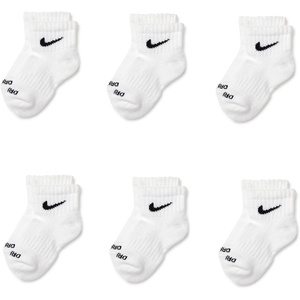 Nike Kids’ 6-Pack Performance Socks(White 6-pack)