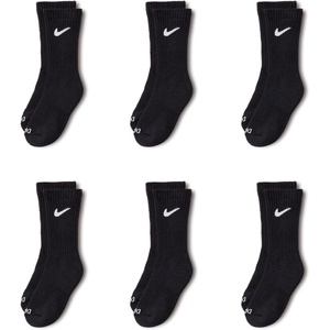 Nike Kids’ Multi-Pack Performance Crew Socks(Black 6-pack)