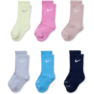 Nike Kids’ Multi-Pack Performance Crew Socks(Light Magenta 6-pack)