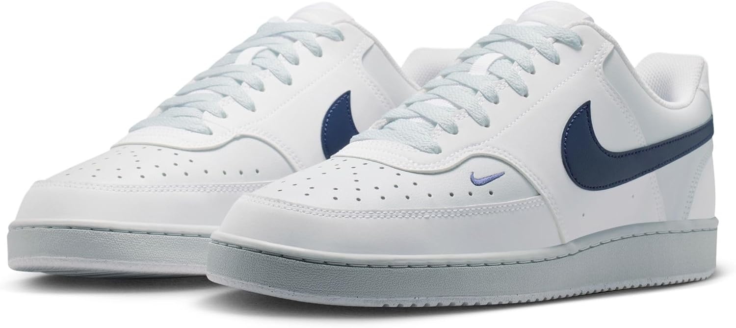 image:imageNike Mens Court Vision Low Nubuck ShoesWhiteMidnight Navypure Platinum