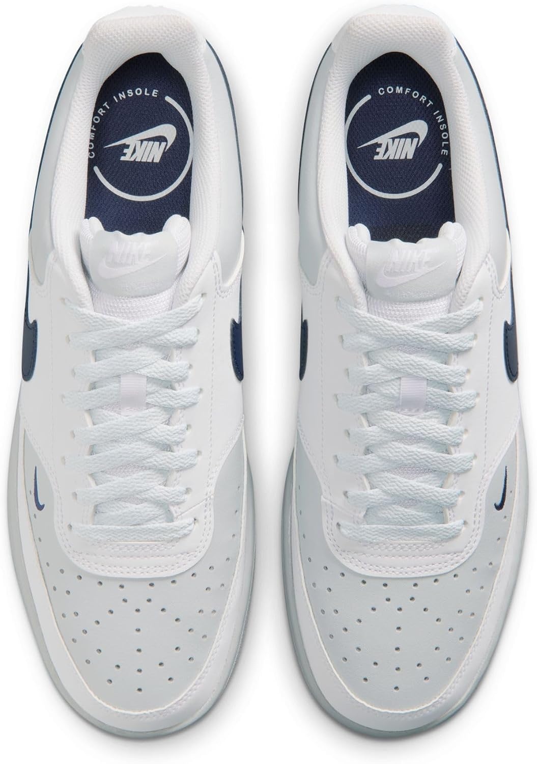 image:imageNike Mens Court Vision Low Nubuck ShoesWhiteMidnight Navypure Platinum