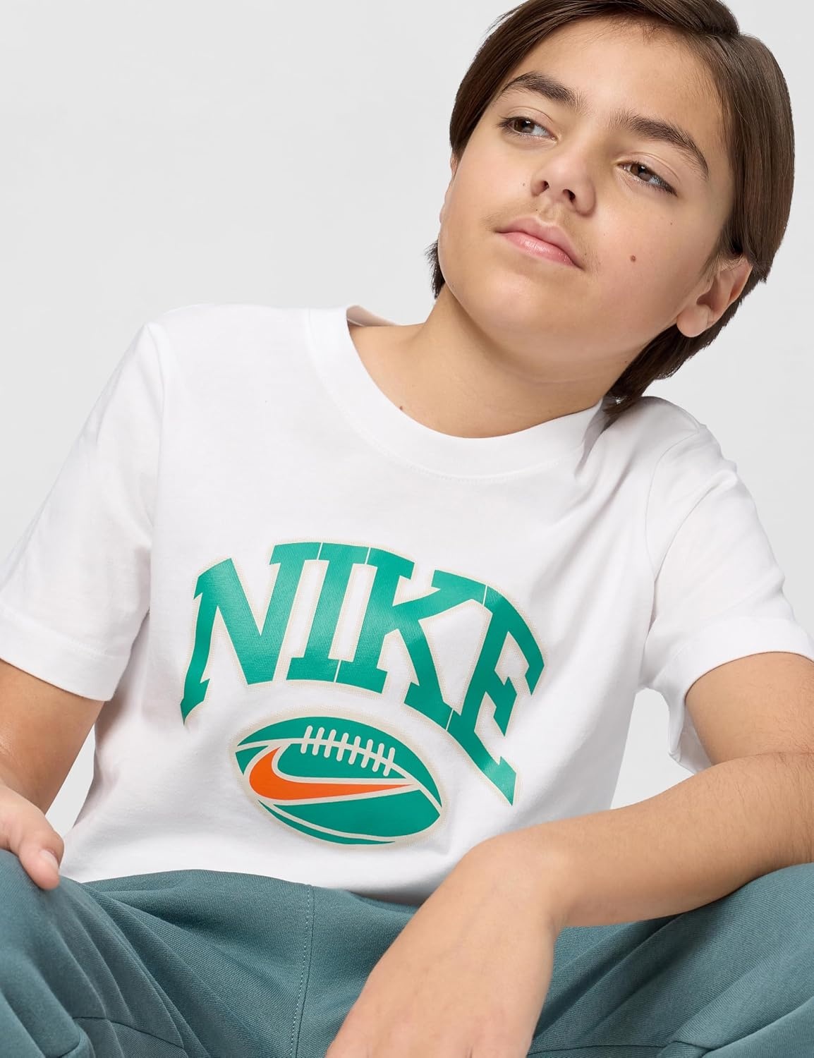 image:imageNike Unisex Big Kids Club Football TShirt Boys and GirlsWhite