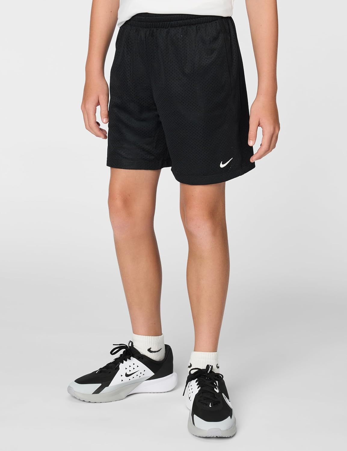 image:imageNike Unisex Big Kids Multi DriFIT Mesh Shorts Boys and GirlsBlackWhite