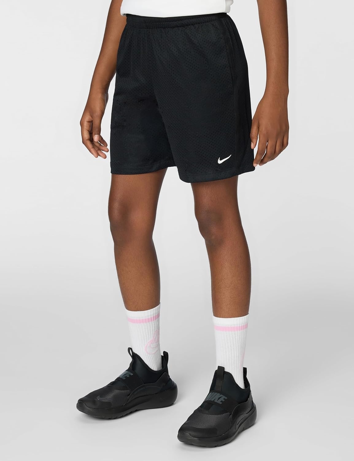 image:imageNike Unisex Big Kids Multi DriFIT Mesh Shorts Boys and GirlsBlackWhite