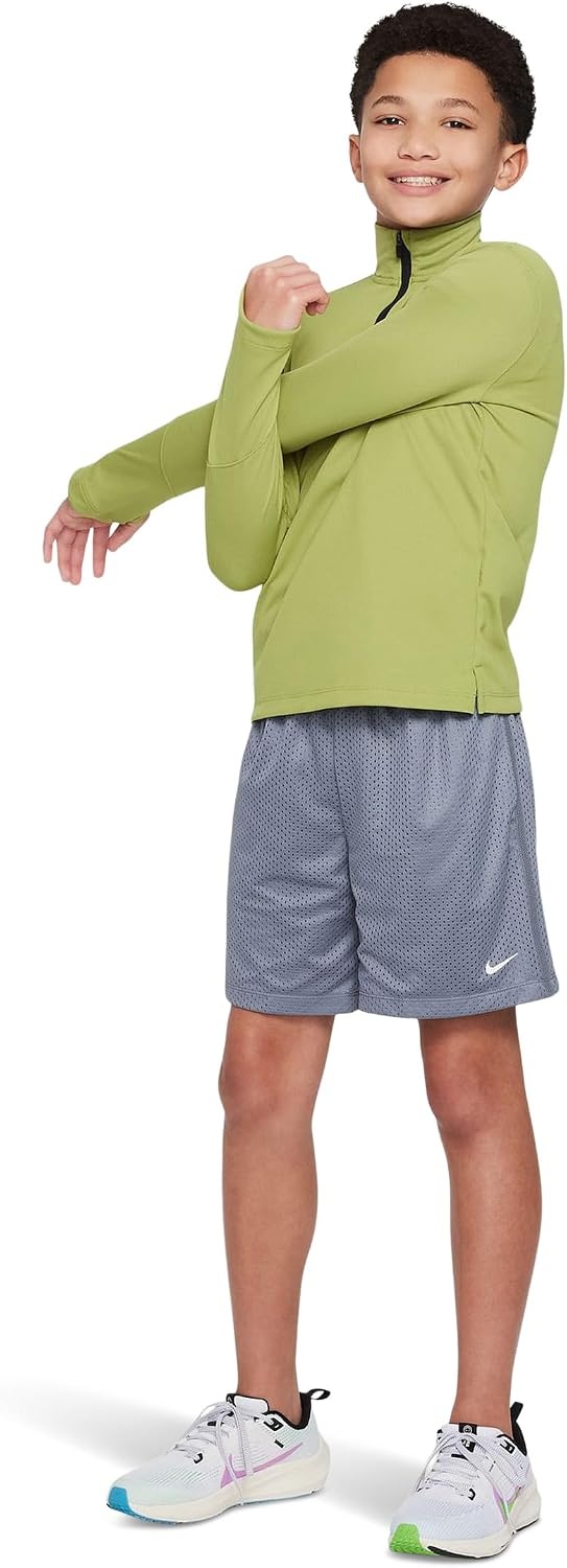 image:imageNike Unisex Big Kids Multi DriFIT Mesh Shorts Boys and GirlsCool GreyWhite
