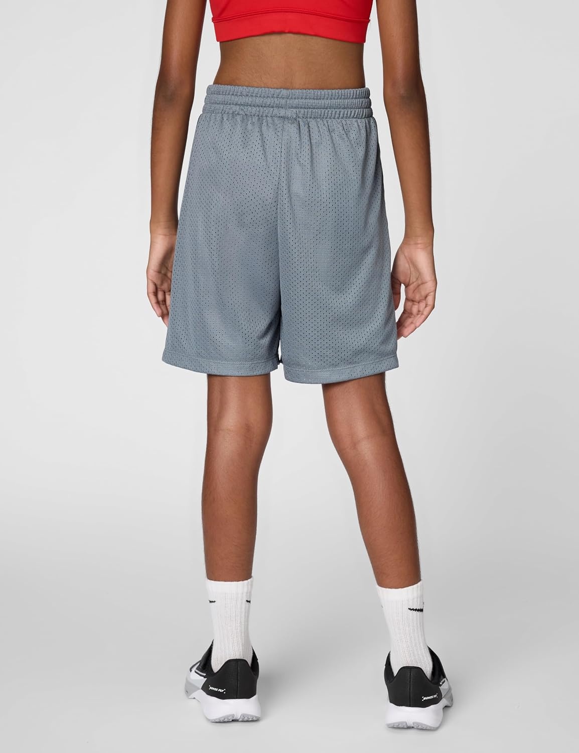 image:imageNike Unisex Big Kids Multi DriFIT Mesh Shorts Boys and GirlsCool GreyWhite