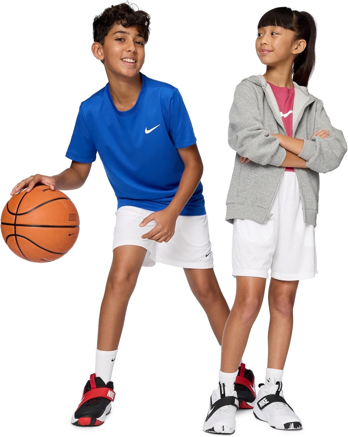 image:imageNike Unisex Big Kids Multi DriFIT Mesh Shorts Boys and GirlsWhiteBlack