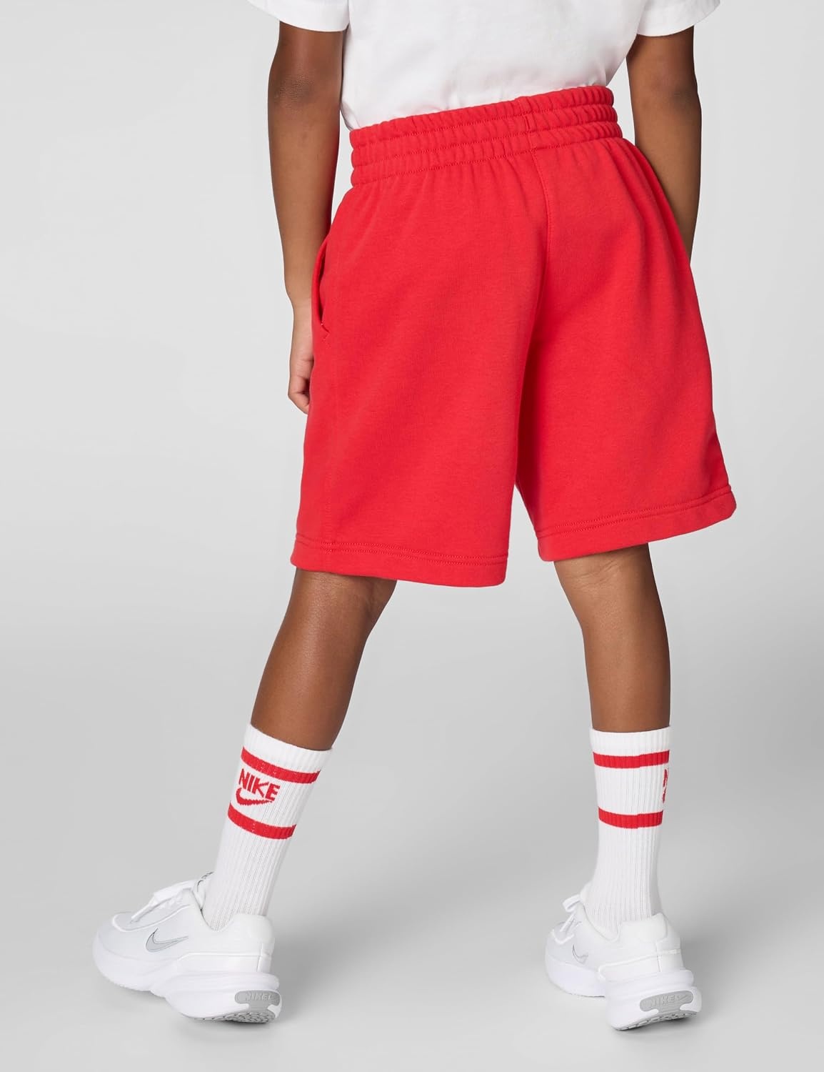 image:imageNike Unisex Big Kids Sportswear Club Fleece French Terry Shorts Boys and GirlsUniversity RedWhite