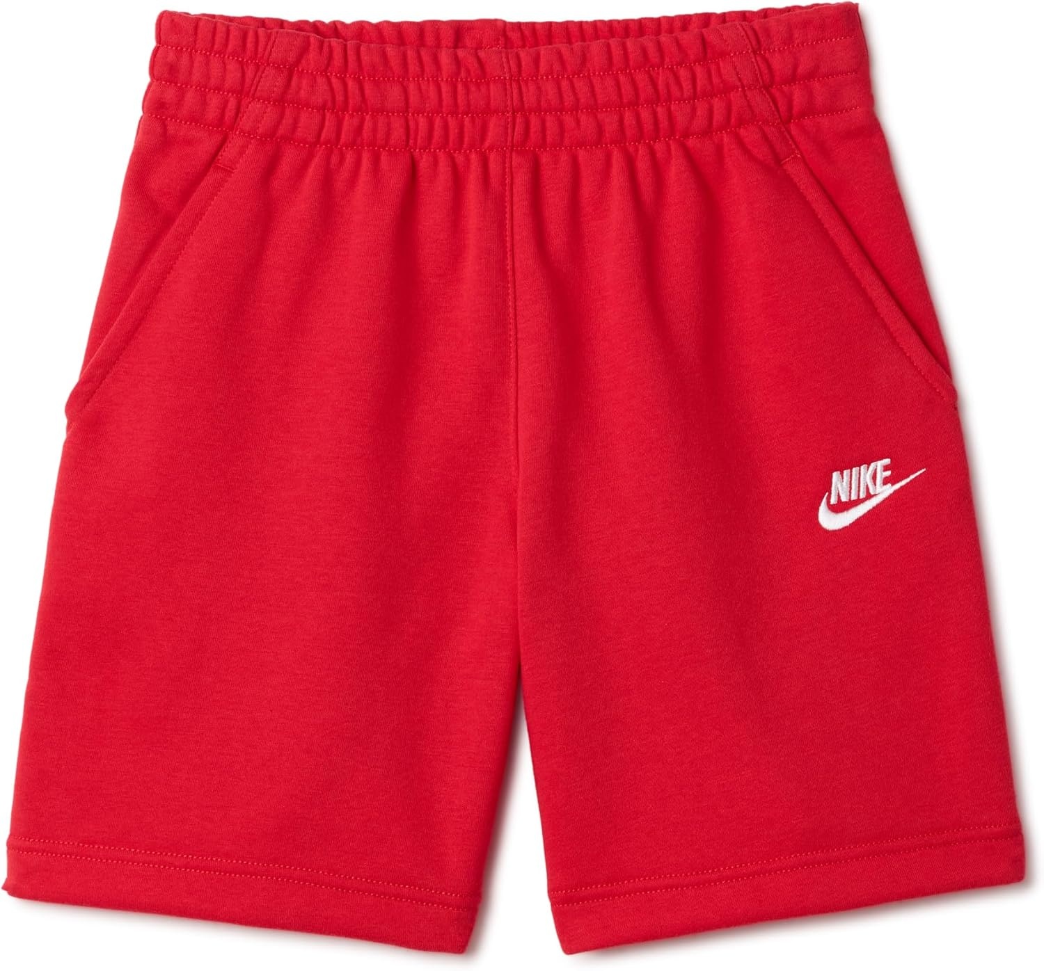 image:imageNike Unisex Big Kids Sportswear Club Fleece French Terry Shorts Boys and GirlsUniversity RedWhite