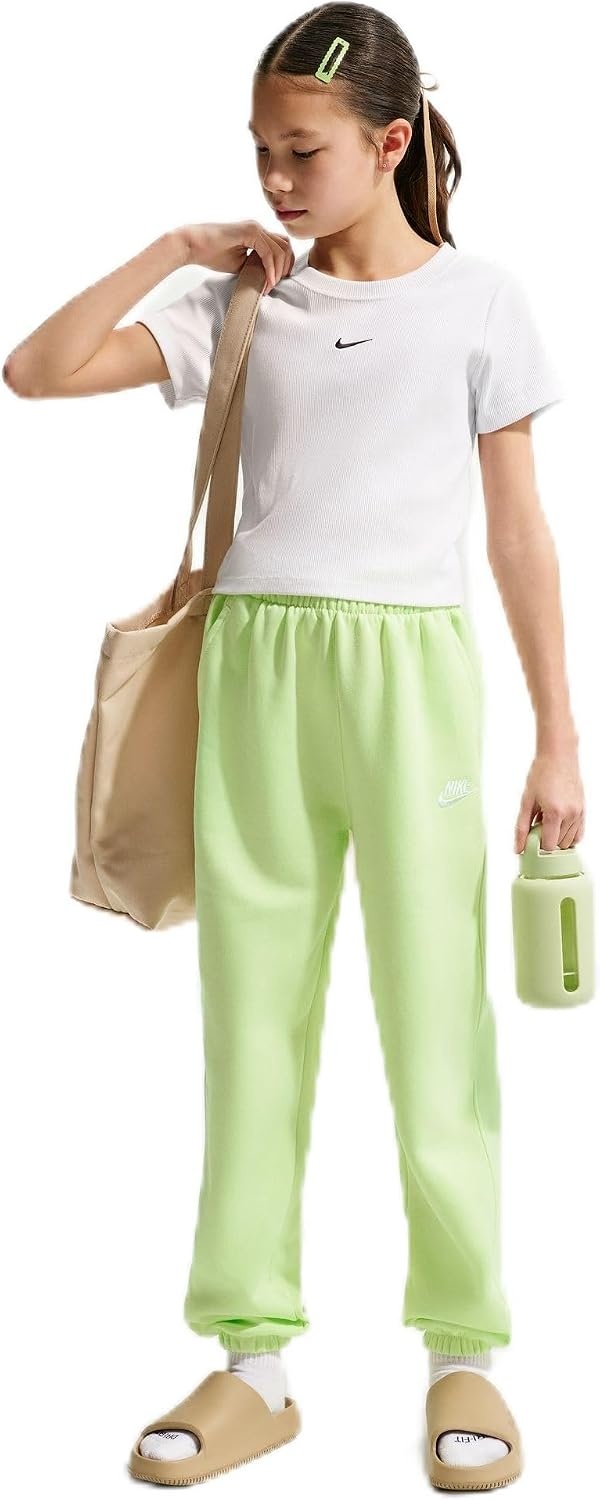 image:imageNike Unisex Big Kids Sportswear Club Fleece Loose Pants Boys and GirlsLight Liquid LimeLight Liquid LimeWhite