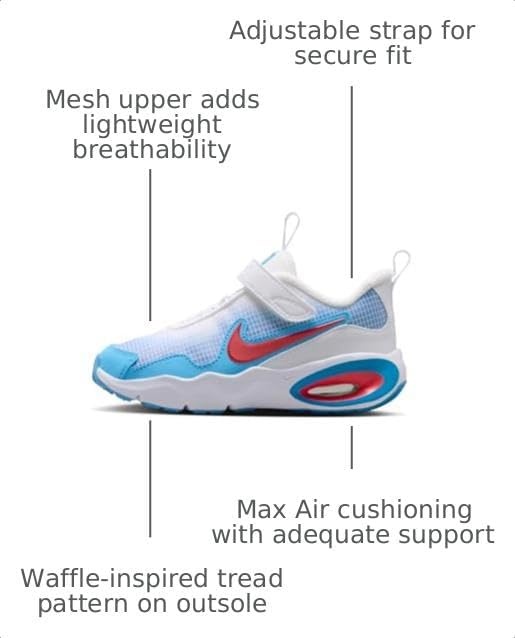 image:imageNike Unisex Kids Air Max Nova Shoes Boys Girls Toddlers amp Baby SneakersWhiteFusion Redaurora Blue