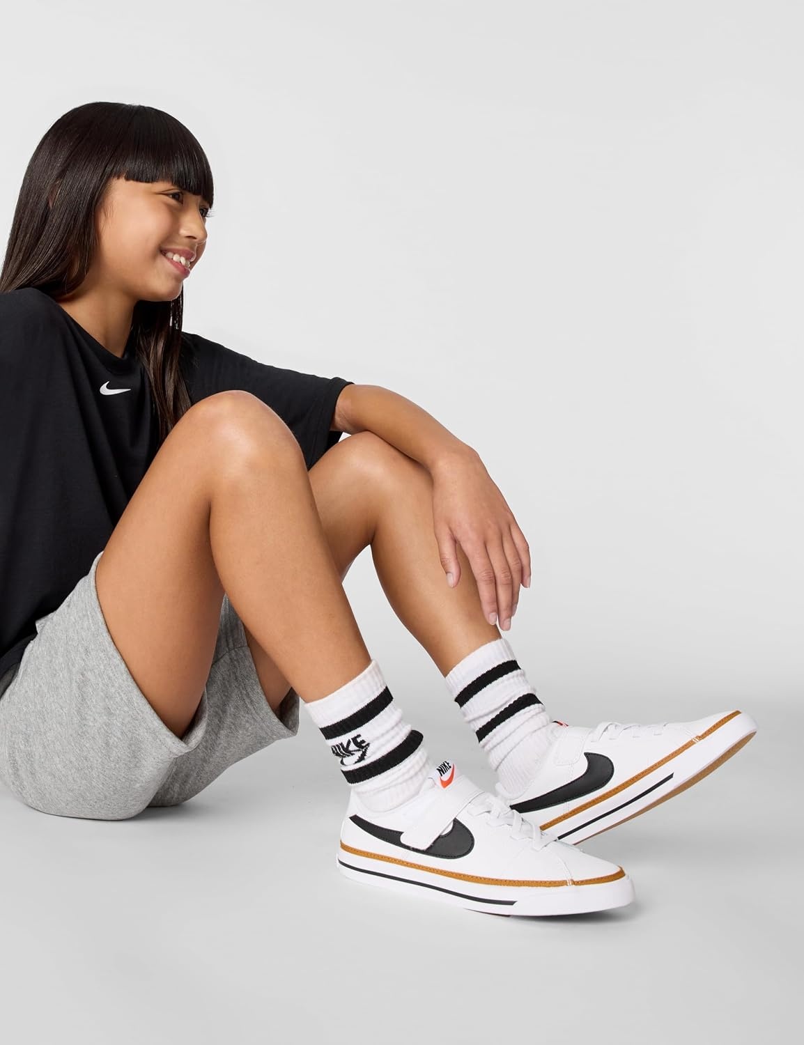 image:imageNike Unisex Kids Court Legacy Shoes Boys Girls Toddlers amp Baby SneakersWhiteBlackDesert OchreGum Light Brown