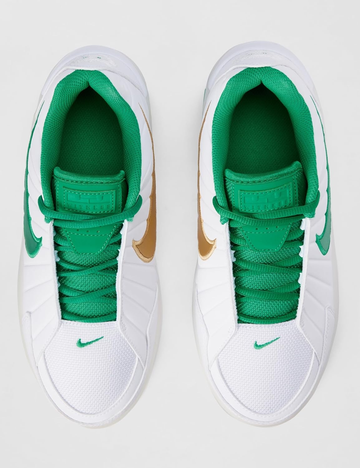 image:imageNike Unisex Kids Lebron Witness IX Basketball Shoes Boys and Girls SneakersWhiteStadium GreenWhiteMetallic Gold
