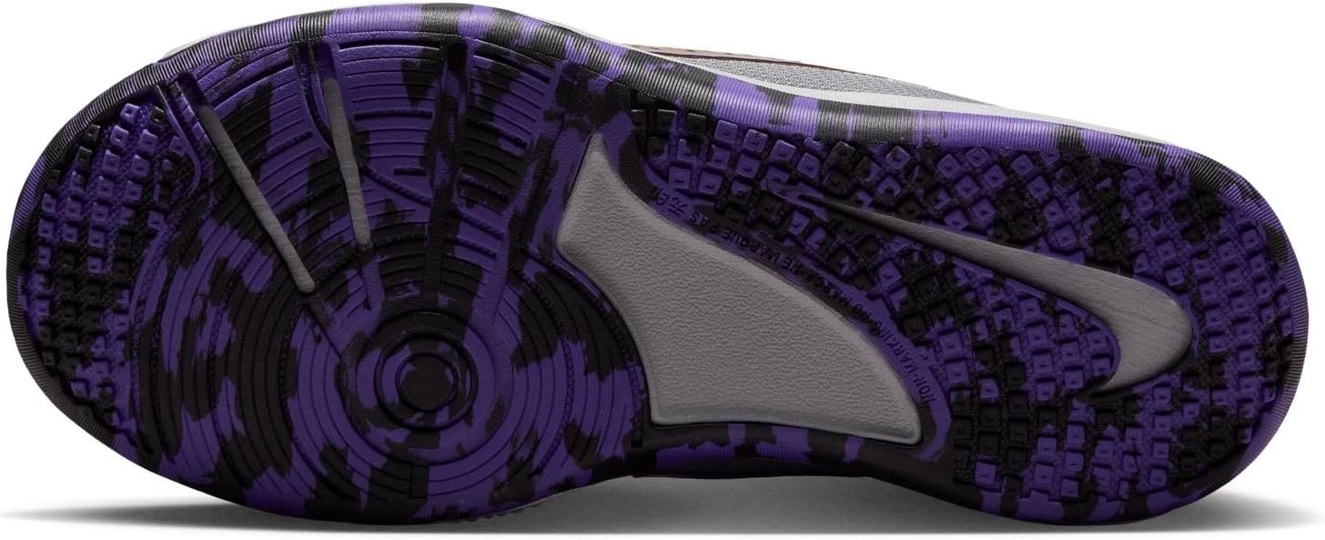 image:imageNike Unisex Kids MultiCourt Shoes Boys and Girls SneakersSmoke GreyMetallic Goldaction Grape