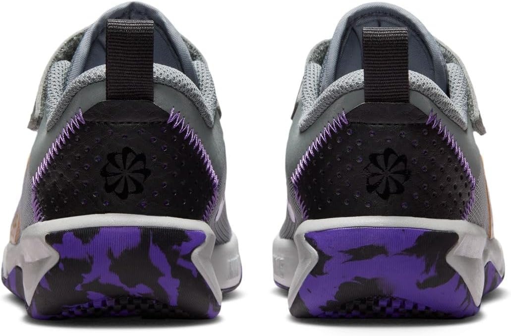 image:imageNike Unisex Kids MultiCourt Shoes Boys and Girls SneakersSmoke GreyMetallic Goldaction Grape
