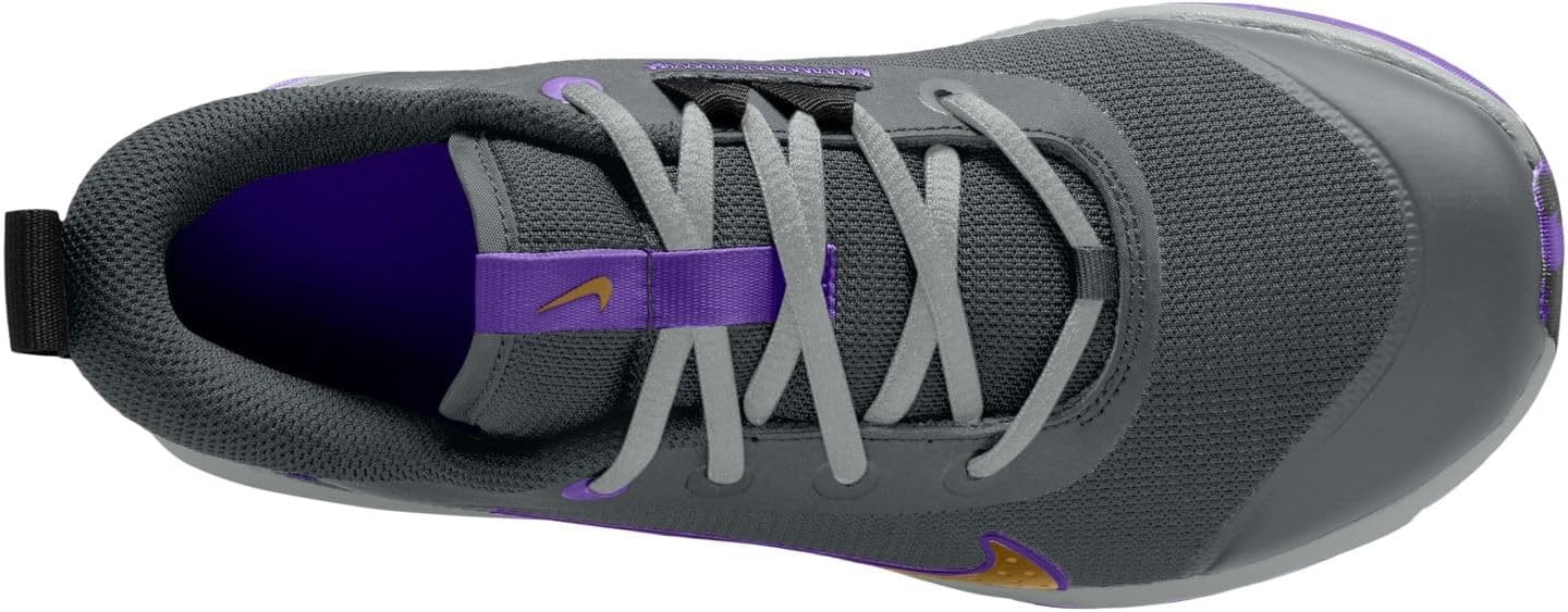 image:imageNike Unisex Kids MultiCourt Shoes Boys and Girls SneakersSmoke GreyMetallic Goldaction Grape