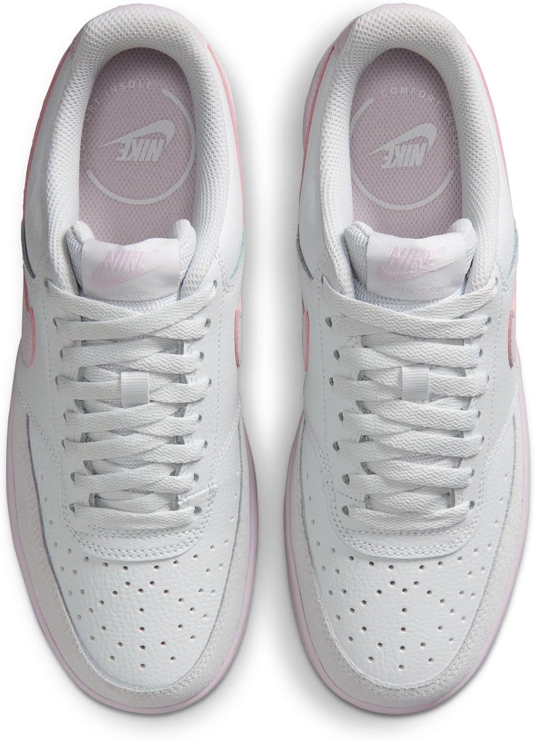 image:imageNike Womens Court Vision Low Suede ShoesOff WhiteBleached Lilac