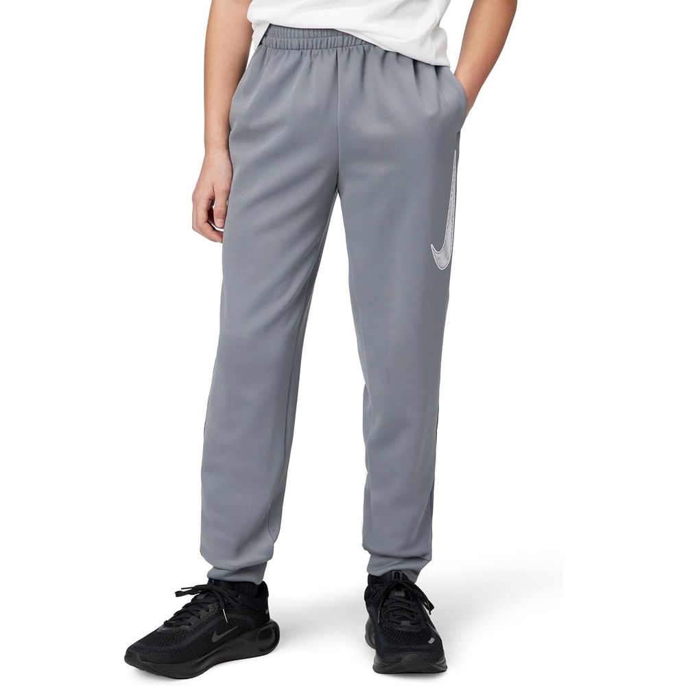 image:imageNike Unisex Big Kids Multi DriFIT Knit Training Pants  Boys and GirlsSmoke GreyWhite