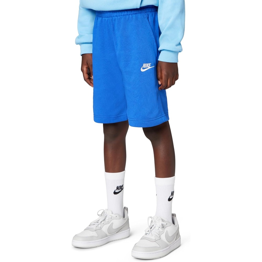 image:imageNike Unisex Big Kids Sportswear Club Fleece French Terry Shorts Boys and GirlsGame RoyalWhite