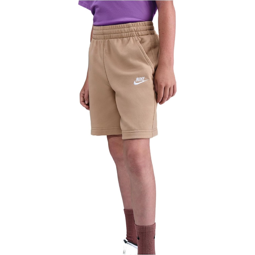 image:imageNike Unisex Big Kids Sportswear Club Fleece French Terry Shorts Boys and GirlsHempWhite