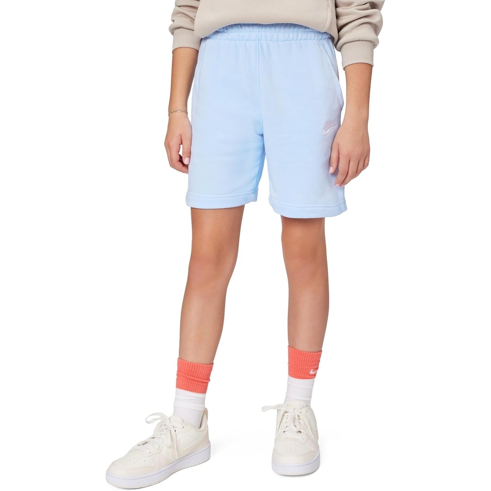 image:imageNike Unisex Big Kids Sportswear Club Fleece French Terry Shorts Boys and GirlsHydrogen BlueWhite