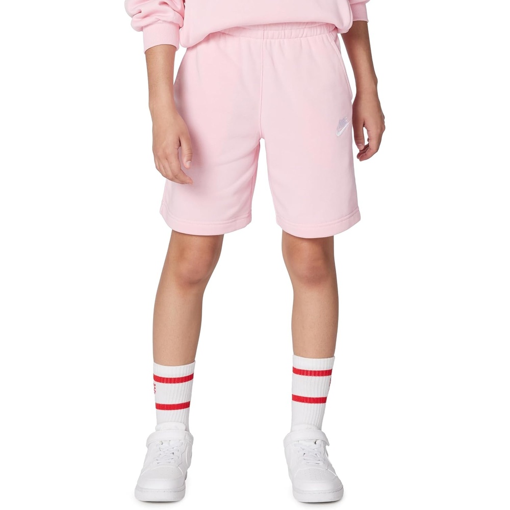 image:imageNike Unisex Big Kids Sportswear Club Fleece French Terry Shorts Boys and GirlsMedium Soft PinkWhite