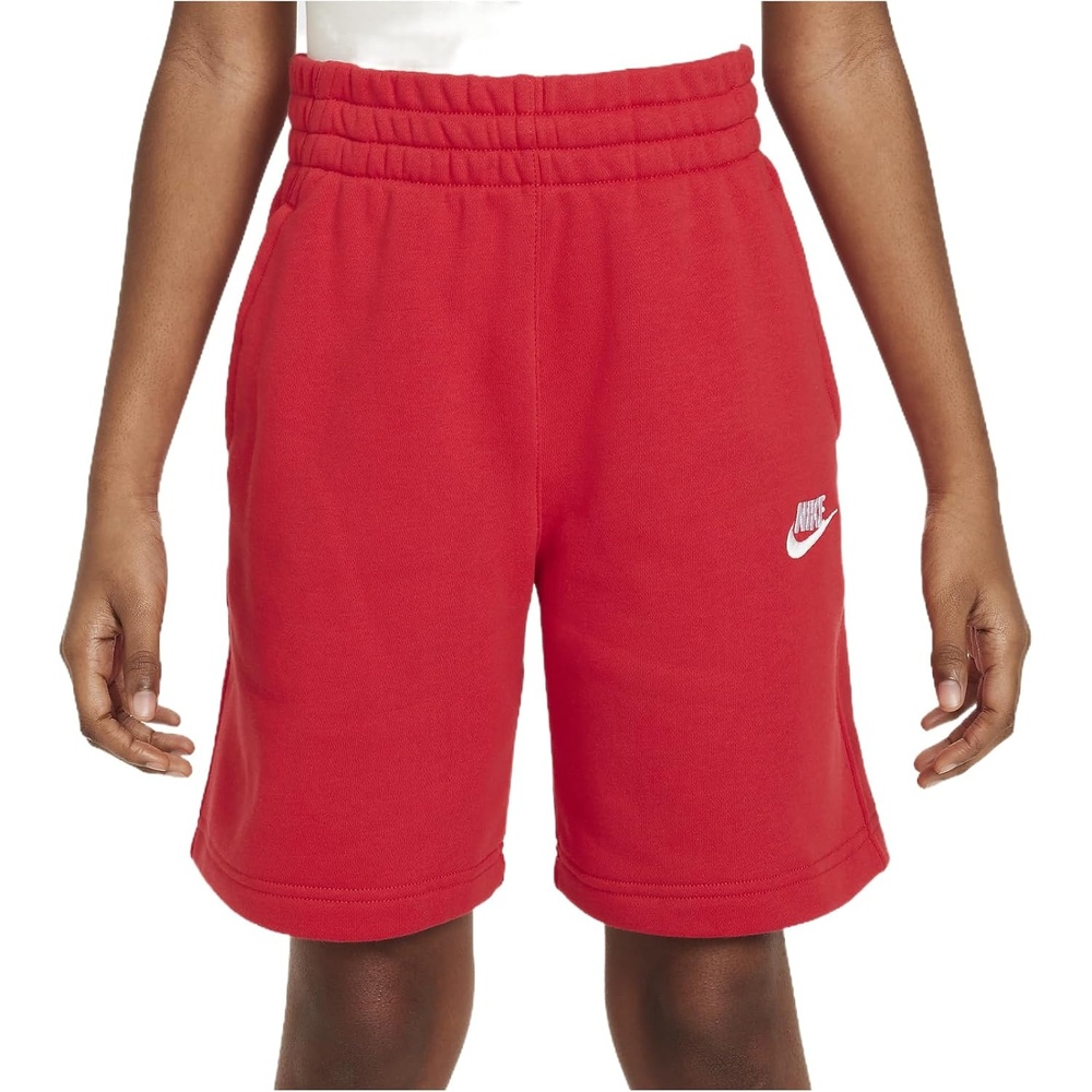image:imageNike Unisex Big Kids Sportswear Club Fleece French Terry Shorts Boys and GirlsUniversity RedWhite