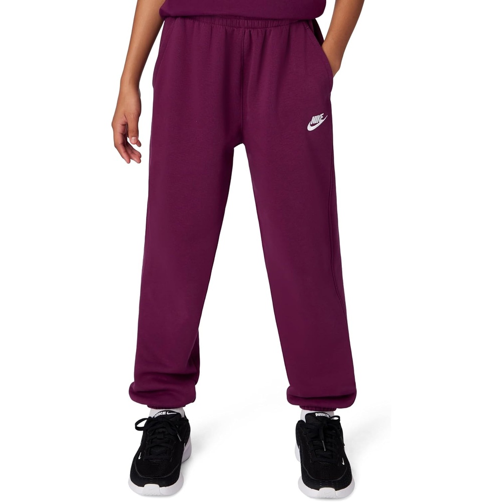 image:imageNike Unisex Big Kids Sportswear Club Fleece Loose Pants  Boys and GirlsBordeauxBordeauxWhite