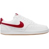 Nike Men’s Court Vision Low Nubuck Shoes(White/Gym Red-gum Med Brown)