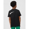Nike Unisex Big Kids’ Sportswear Club Energy T-Shirt (Large Swoosh Logo) – Boys and Girls(Black)