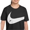 Nike Unisex Big Kids’ Sportswear Club Energy T-Shirt (Large Swoosh Logo) – Boys and Girls(Black)