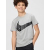 Nike Unisex Big Kids’ Sportswear Club Energy T-Shirt (Large Swoosh Logo) – Boys and Girls(Dark Grey Heather)