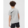 Nike Unisex Big Kids’ Sportswear Club Energy T-Shirt (Large Swoosh Logo) – Boys and Girls(Dark Grey Heather)