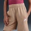 Nike Unisex Big Kids’ Sportswear Club Fleece French Terry Shorts – Boys and Girls(Hemp/White)