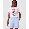 Nike Unisex Big Kids’ Sportswear Club Fleece French Terry Shorts – Boys and Girls(Royal Tint/Light Crimson)