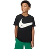 Nike Unisex Big Kids’ Sportswear Club Energy T-Shirt (Large Swoosh Logo) – Boys and Girls(Black)