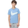 Nike Unisex Big Kids’ Sportswear Club Energy T-Shirt (Large Swoosh Logo) – Boys and Girls(Work Blue)