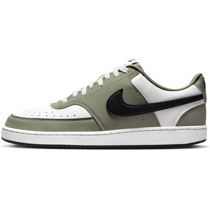 Nike Men’s Court Vision Low Nubuck Shoes(Summit White/Black-silver Sage)
