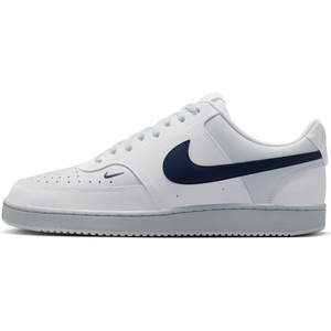 Nike Men’s Court Vision Low Nubuck Shoes(White/Midnight Navy-pure Platinum)