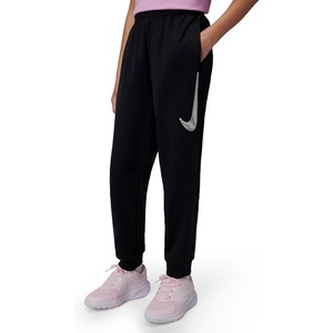 Nike Unisex Big Kids’ Multi Dri-FIT Knit Training Pants – Boys and Girls(Black/White)