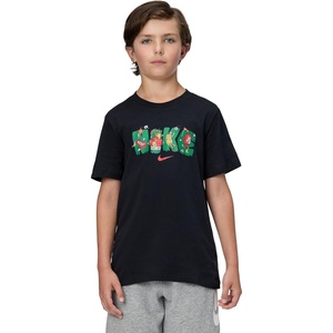Nike Unisex Big Kids’ Sportswear Club Boxy T-Shirt – Boys and Girls(Black)