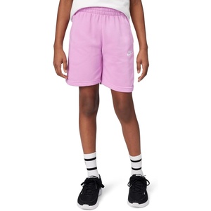 Nike Unisex Big Kids’ Sportswear Club Fleece French Terry Shorts – Boys and Girls(Light Magenta/White)