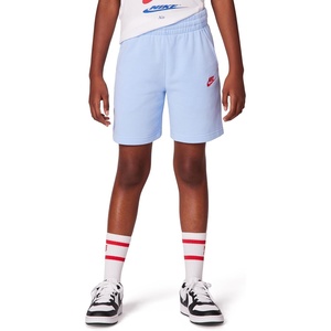 Nike Unisex Big Kids’ Sportswear Club Fleece French Terry Shorts – Boys and Girls(Royal Tint/Light Crimson)