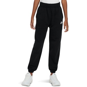 Nike Unisex Big Kids’ Sportswear Club Fleece Loose Pants – Boys and Girls(Black/Black/White)